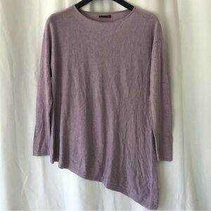 Eileen Fisher small Purple Tencel Merino Wool Asymmetrical Sweater